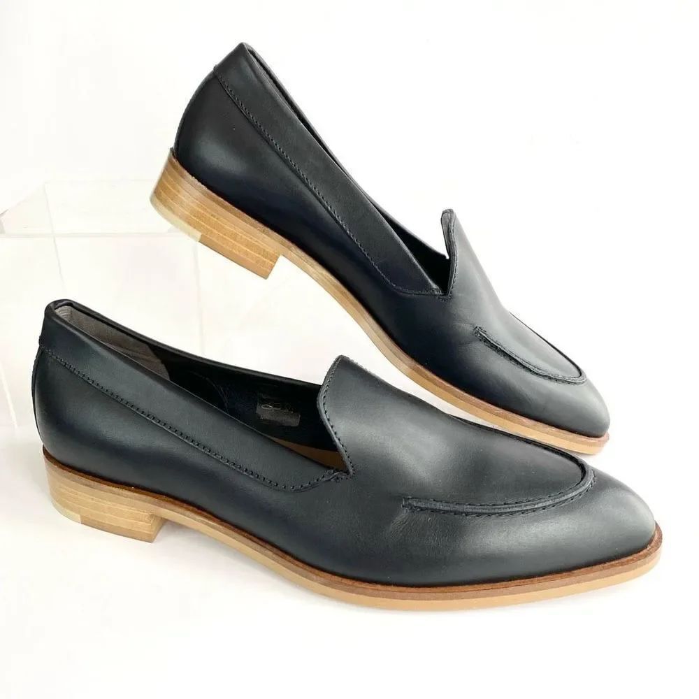 Everlane The Modern Loafer Leather Black Flat Slip On Solid Women’s Size 5